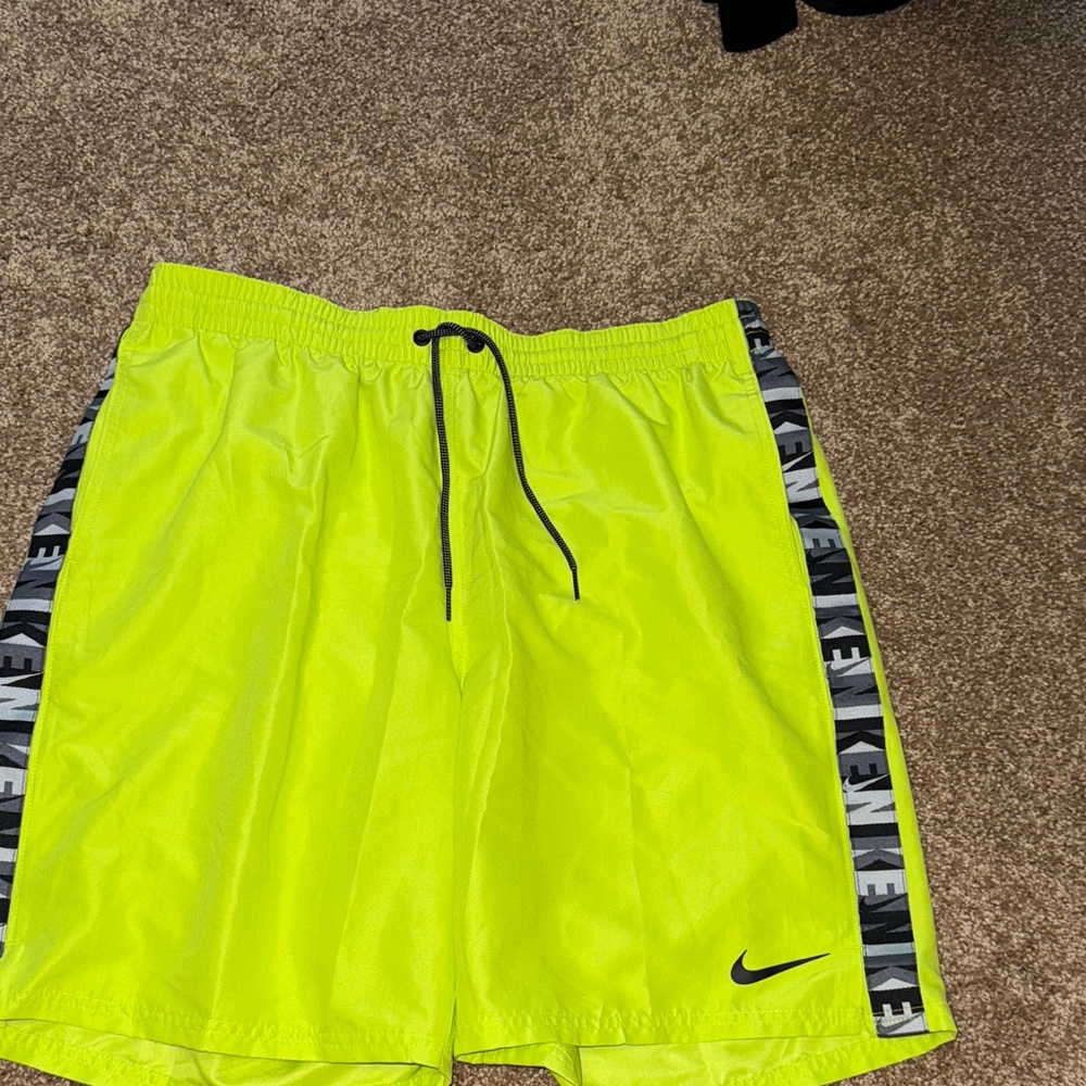 Nike Men's Neon Yellow Swim Trunks